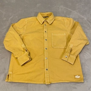 Zara Denim Jacket Overshirt Men's Size Medium Yellow Button Chore Western Cotton - Picture 1 of 15