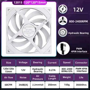 Ultra-thin Cooling Fan 120x120x15mm 12V Large air volume Computer Case Fan - Picture 1 of 5