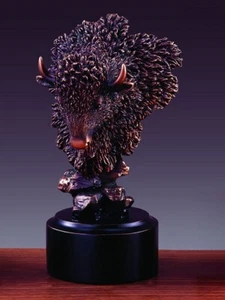 Buffalo Head Bison Art Sclupture Size 4.5"Wx12" Native American Montana Wildlife - Picture 1 of 1