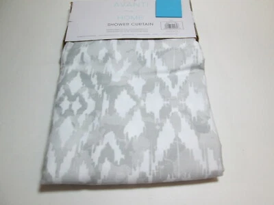 Avanti Cortina de Ducha Hogar 72"x72" SELMA ~ Gris Gris y Blanco NUEVO Foto 1 de 4