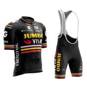 Mens Jumbo-Visma cycling team Short sleeve jersey bib shorts set cycling jersey - Picture 1 of 7