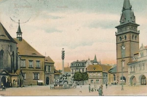 AK aus Komotau Marktplatz Tschechoslowakei Ansichtskarte (12467) - Imagen 1 de 2