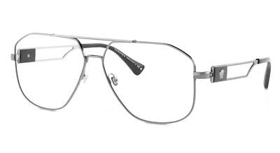 New VERSACE Aviator Eyeglasses MOD. 1287 1001 59-13 145 Gunmetal & Black Frames - Image 1 of 4