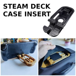 Cable Wrap, Display Stand, and SD Card Holder Case Insert for Steam Deck (BLACK) - Picture 1 of 10