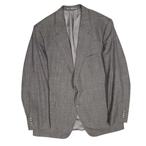 Bespoke Holland & Sherry Sport Coat Surgeon Cuffs Worsted Wool Plaid 48L - Picture 1 of 13