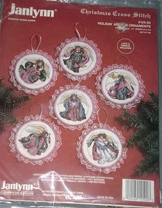 1994 Janlynn Christmas Cross Stitch Kit 125-90 Giampa Holiday Angels Adornos - Imagen 1 de 2