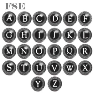 26 Letras Inglesas 12/18mm Vidrio Botón a Presión Multi Dijes a Presión para Joyería a Presión - Imagen 1 de 15