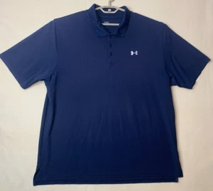 Polo Under Armour uomo 2XL Heat Gear blu sciolto manica corta pulita bella XXL - Foto 1 di 12