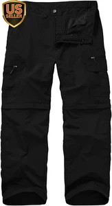 Mens Hiking Pants Convertible Zip off Lightweight Quick Dry Fishing Safari Campi - Picture 1 of 6