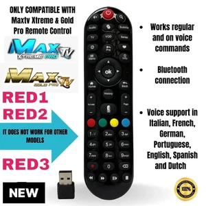 CONTROL REMOTO PARA MAXTV Oro, Plata,ROJO 1,2,3 (BLUETOOTH) TV Box - Imagen 1 de 2