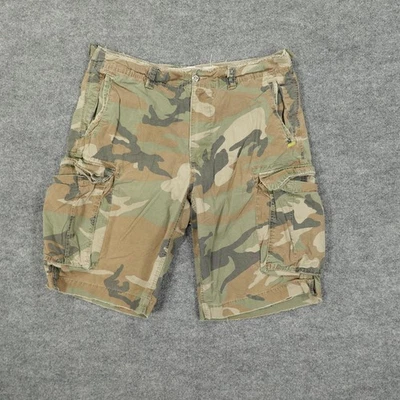 Pantalones Cortos Carga American Eagle Para Hombre 38 Verde Camuflaje Multi Bolsillo Algodón Informal Foto 1 de 4