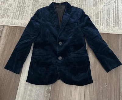 Chaqueta Blazer Abrigo J.CREW Crewcuts Niños Botón Talla 5 Azul Terciopelo Vacaciones Foto 1 de 4