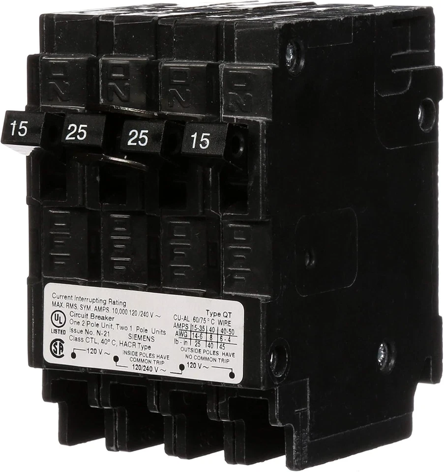 Q21525CT Siemens 2pole 15/25a 240v Circuit Breaker