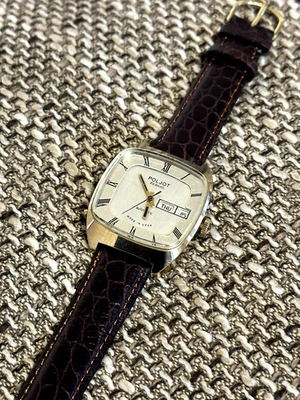 RUSIA Reloj Hombre POLJOT Automático URSS Mecánico Vintage Chapado en Oro Foto 1 de 4