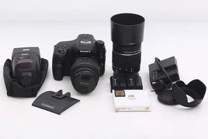 Sony Alpha SLT-A57 16.1MP DSLR Camera w/ 18-55mm + 55-200mm Lens & Metz Flash - Picture 1 of 12