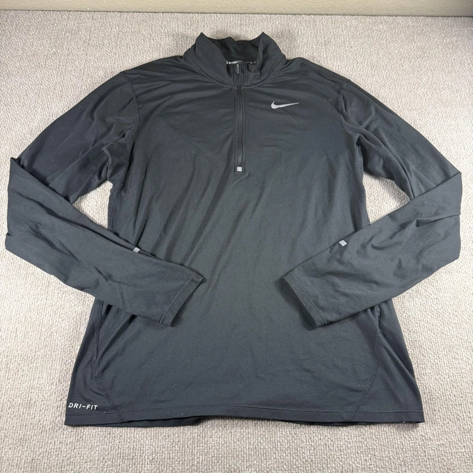 Nike Dri-FIT Running Pullover Mens Medium Quarter Zip Long Sleeve 683485-010 - Image 1 of 4