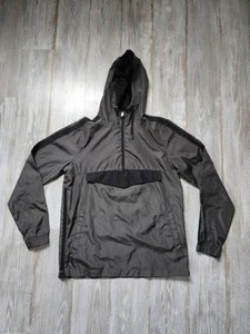 Brave Soul Green Black Lightweight 1/2 Zip Hooded Windbreaker Jacket Mens Sz S - Picture 1 of 11