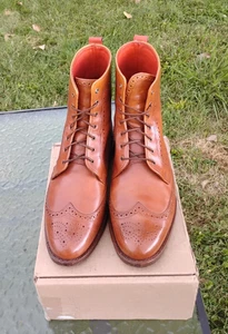 Allen Edmonds Dalton 10.5D Wingtip Dress Boots Walnut Brown EUC USA $495 - Picture 1 of 12