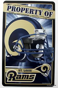 NFL Licensed St Louis Rams Property Sign Plastic Decor Football League Fan cave - Picture 1 of 1