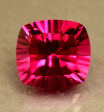 Pink Sapphire Covcave Cut 11.90 Ct Cushion Shape Certified Loose Gemstone