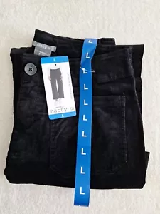 Matty M Ladies' Wide Leg Corduroy Pant Women's Size L Black Color Inseam 27 in. - Picture 1 of 3