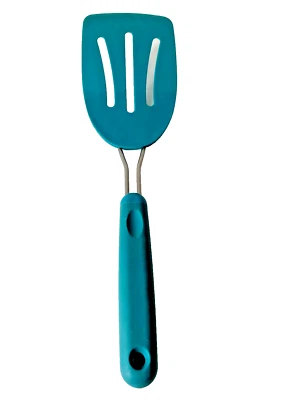 Espátula de cocina antiadherente resistente al calor Turner de huevos de silicona verde azulado Trudeau Foto 1 de 4