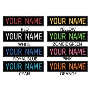 BEST SELLING 4X1 size Custom NAME TAG Embroidered "Iron on", FAST SHIPPING - Picture 1 of 30