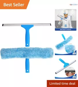 Streak-Free 14-Inch Window Squeegee & Durable Microfiber Scrubber for Homes - Picture 1 of 8