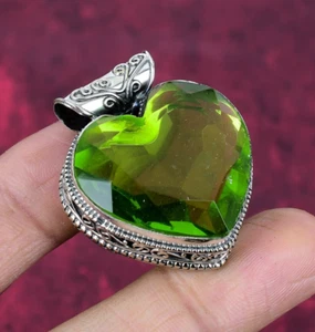 Dazzling Peridot Gemstone Handmade 925 Sterling Silver Jewelry Pendant - Picture 1 of 5