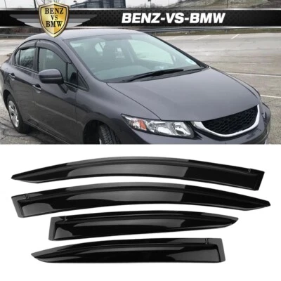 Compatível com 12-15 viseiras de janela Honda Civic Sedan ventilação guarda chuva 4 peças acrílico - Imagem 1 de 4