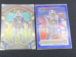 (2) Zach Moss Rookie Card Lot Optic Blue Hyper & Select Diecut RWB Color Match - Picture 1 of 4