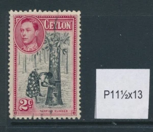 CEYLON, 1938 2c. black and carmine P11.5x13, cat GBP4, SG386 - Picture 1 of 1
