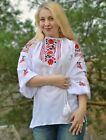 Etnic Ukrainian Embroidered Blouse for women Chiffon Tradition shirt Size Any