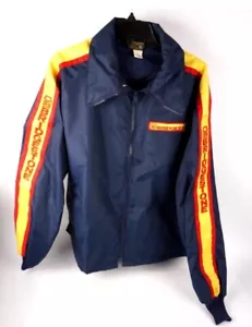 🔥🚨Vintage Bridgestone Cafe Motorcycle Car Racing Jacket Mens XL Navy MINT - Picture 1 of 6