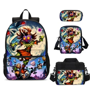 Legend of Zelda Majoras Maske Schule Rucksäcke Isoliert Lunch Bag Stift Etui Menge - Bild 1 von 19