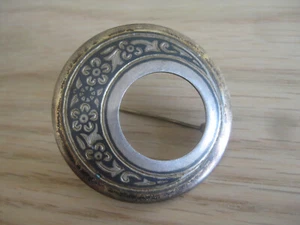 alte russische silber niello rund brosche abstrakt art deco 50er russland udssr - Picture 1 of 6