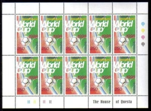 Armenia Cat# 141 1998 World Soccer Cup Complete perforated sheetlet of 10 Scott - Picture 1 of 1