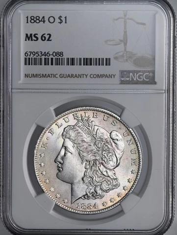 1884-O $1 MORGAN SILVER DOLLAR  NGC MS62 #6795346-088 MINT STATE FRESHLY GRADED! Cover