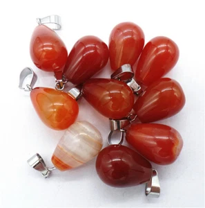 100 piezas accesorios de cuentas colgante de lágrimas de ágata roja de 18x13 mm al por mayor HH8335 - Imagen 1 de 1