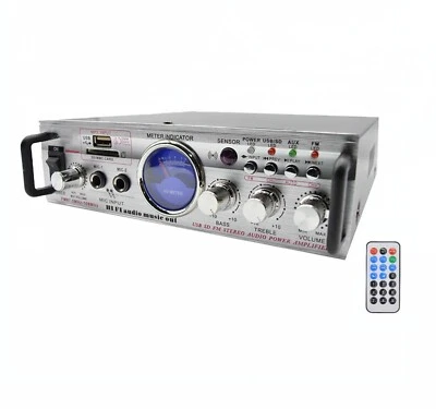 Amplificatore SpeakerAudio Bluetooth Stereo USB SD Karaoke Auto Casa Telecomando - Immagine 1 di 4