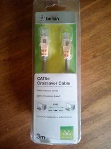 Belkin Netzwerk Anschlusskabel Cat5e Crossover Cable 3m Länge NEU OVP - Bild 1 von 2