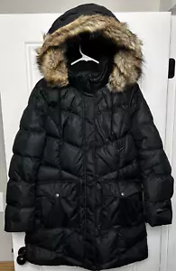 Eddie Bauer Long Sleeve Hooded Down Puffer Jacket- Women's Petite Large - Picture 1 of 5