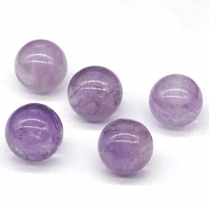 5 Pcs Natural Gemstone Amethyst Crystal Reiki Healing Sphere Ball (20mm) - Bild 1 von 5
