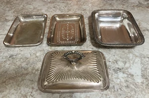 Vintage J H Potter of Sheffield. Silver Plated 4 Piece insert Serving Dish 9.5” - Picture 1 of 10