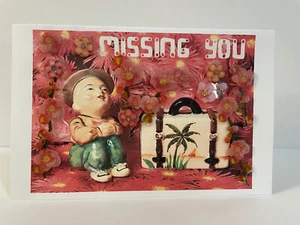 Original Handmade Love Missing You Art Card Jocelyn Bullock - Picture 1 of 7