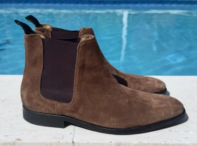 PS by PAUL SMITH BROWN SUEDE SIDE STRETCH DETAIL CASUAL ANKLE BOOTS Sz 8M - Image 1 of 4