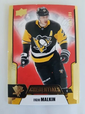 2019-20 UD Credentials RED #23 Evgeni Malkin Pittsburgh Penguins 156/199 - Image 1 of 2