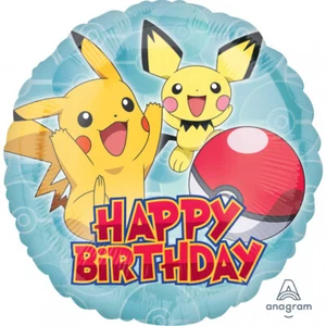 HAPPY BIRTHDAY POKEMON PIKACHU 45CM FOIL BALLOON PARTY SUPPLIES DECORATIONS - Picture 1 of 1