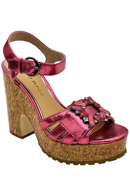 Sandalia de tacón metálico agrietado Galatea para mujer de Donald Pliner Orchid Foto 1 de 3