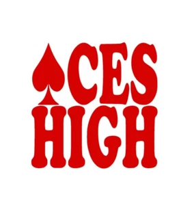 Aces High Vinyl Sticker decal RED GLOSS 10 x 10 cm - Picture 1 of 2
